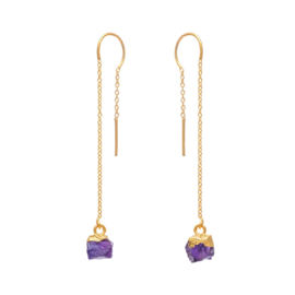Rocky Amethyst Gold Vermeil Earchains