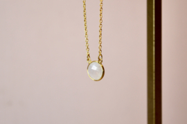 Round Moonstone Necklace Gold Vermeil
