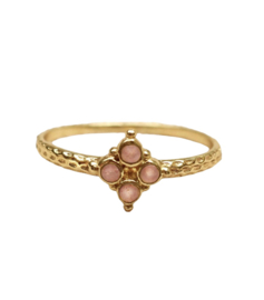 Peach Moonstone 4 Stones Ring Gold Vermeil / Muja Juma