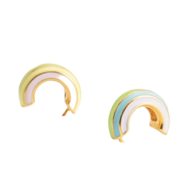 Rainbow Ear Studs Gold Vermeil