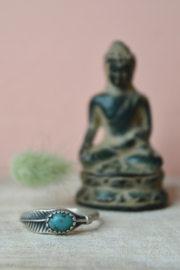 Leaf Mojave Turkoois Ring - Sterling Zilver