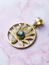 Labradoriet Lotus Hanger - Brass