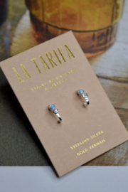 Opal & Zircon Studs Sterling Silver