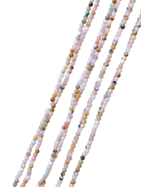 Roze Opaal 2 mm Facet Kralen