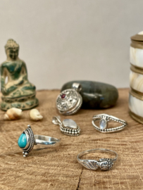 Buddha Ring Sterling Silver 16.5