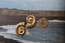 Ammoniet Schelp Bedel - Stainless Steel Goud