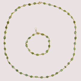 Sarita Peridot Ketting - Gold Plated