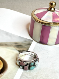 Pastel 9-Stone Ring Sterling Silver