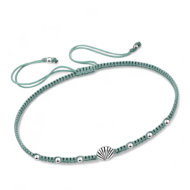 Macramé  Shell Bracelet Sterling Silver