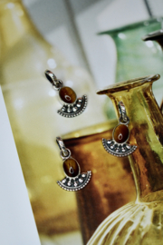 Waaier Tijgeroog Hanger - Sterling Zilver