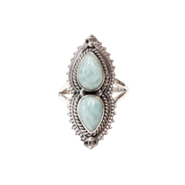Amazonite 2-Stone Ring Sterling Silver