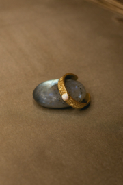 Fire Snow Opal Toe Ring Gold Vermeil