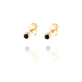 Black Onyx Studs Gold Vermeil Oorstekers