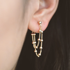 Gold Plated Chain Earstuds / Oorstekers