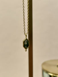 Diamond Dot Moss Agate Necklace Gold Vermeil / Muja Juma