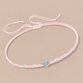 Macramé  Shell Bracelet Sterling Silver