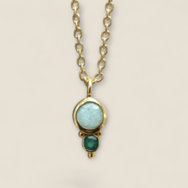 Llyr Collier Amazonite/ Agate  / Muja Juma