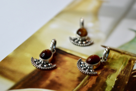 Waaier Tijgeroog Hanger - Sterling Zilver