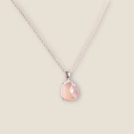 Rose Quartz Necklace Sterling Silver