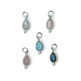 Pear Shaped Gemstone Pendant Sterling Silver