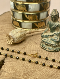 Zwarte Onyx Anaïs Ketting - Gold Vermeil