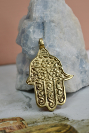 Hamsa Flower Hanger - Brass