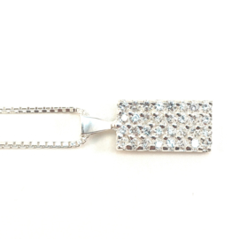 WHITE CRYSTAL STERLING ZILVER KETTING