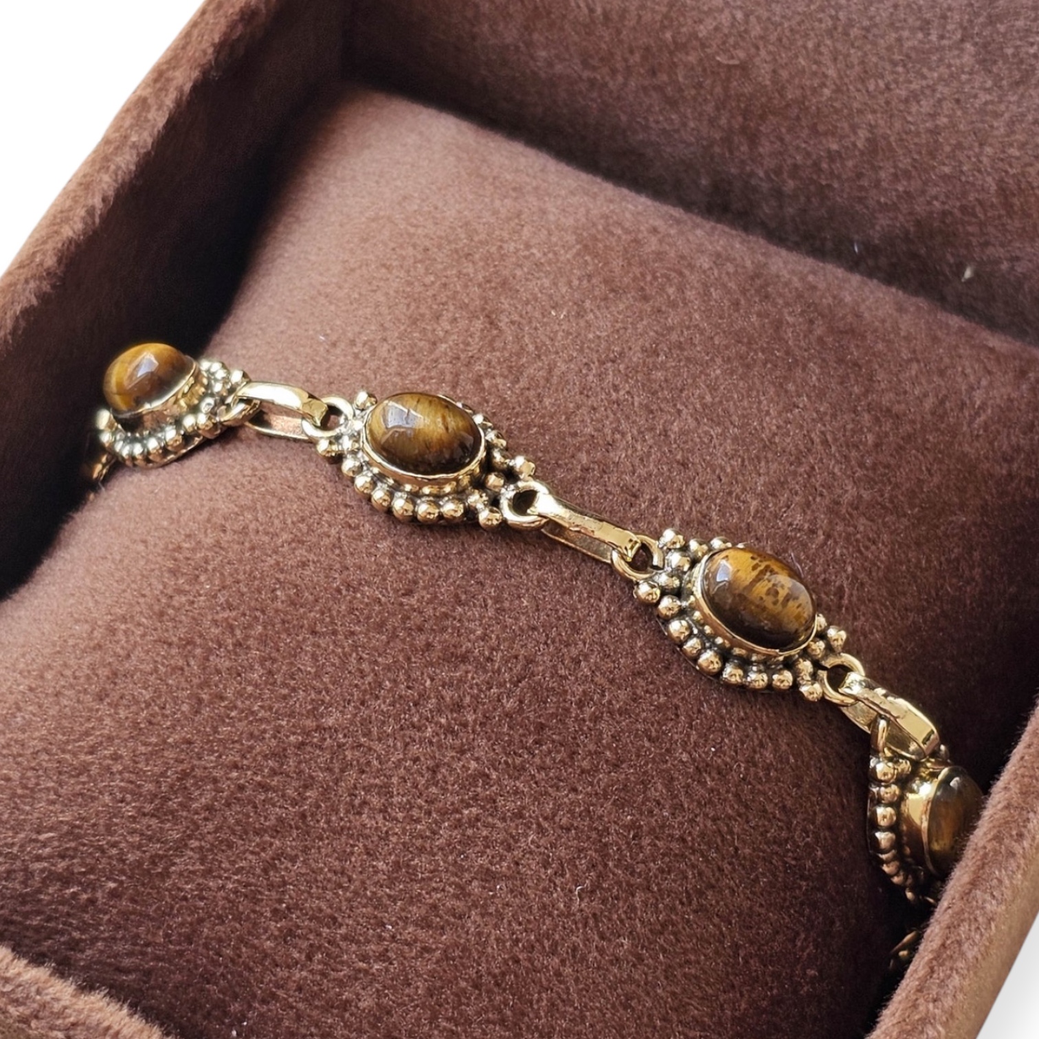 Bohemian Gemstone Bracelet Brass