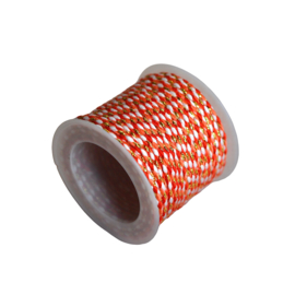 Gevlochten Koord 2mm Gold-Orange Red White (1 Mtr)
