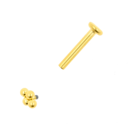 4 Balletjes Labret Piercing - Titanium Goud