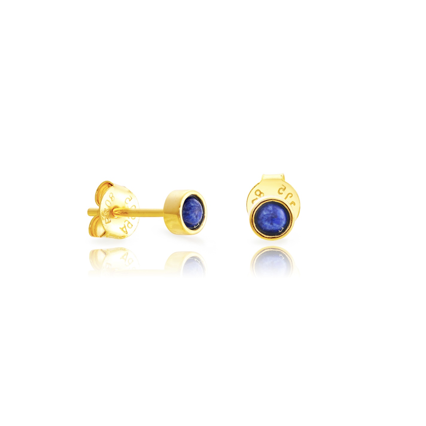 Lapis Lazuli Studs Gold Vermeil