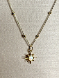 Opal Sun Necklace Gold Plated / Ketting