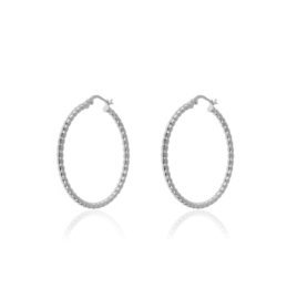 Dotted Hoops Sterling Silver 25 mm Oorbellen