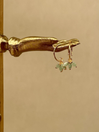 Amazonite Hanging Leaves Gold Vermeil Earrings / Muja Juma Oorbellen