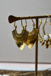 Tribal Tusk Earrings Brass