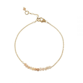 Pink Opal Beads Bracelet Gold Vermeil