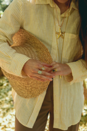 Moonstone Star Gazer Ring Gold Vermeil