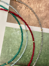 Green Onyx Necklace Gold Vermeil
