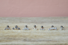 Triple Flower Piercing Sterling Silver