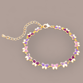 Butterfly Charm Bracelet Purple
