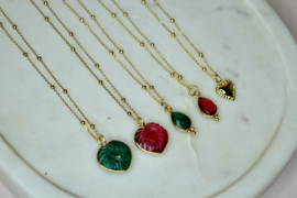 Sundara Roze Toermalijn Ketting - Gold Plated