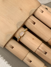 Rose Quartz 4-Stone Ring Gold Vermeil