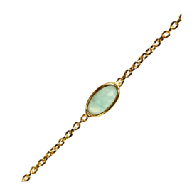 Amazonite Oval Gold Vermeil Bracelet / Muja Juma Armband