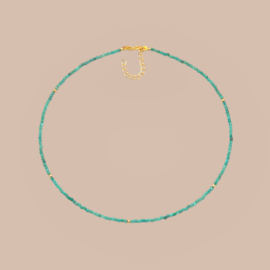 Emerald Beaded Gold Vermeil Necklace