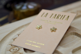 Golden Flower Studs Gold Vermeil