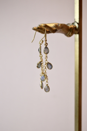 Labradorite Gold Vermeil Chain Earrings