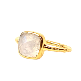 Square Moonstone Ring Gold Vermeil