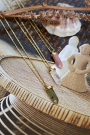 Labradorite Arrow Point Necklace Gold Plated