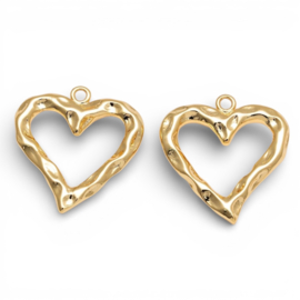 Gehamerd Hart Bedel Gold Plated