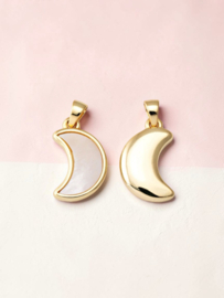 Parelmoer Celestial Moon Hanger - Gold Plated